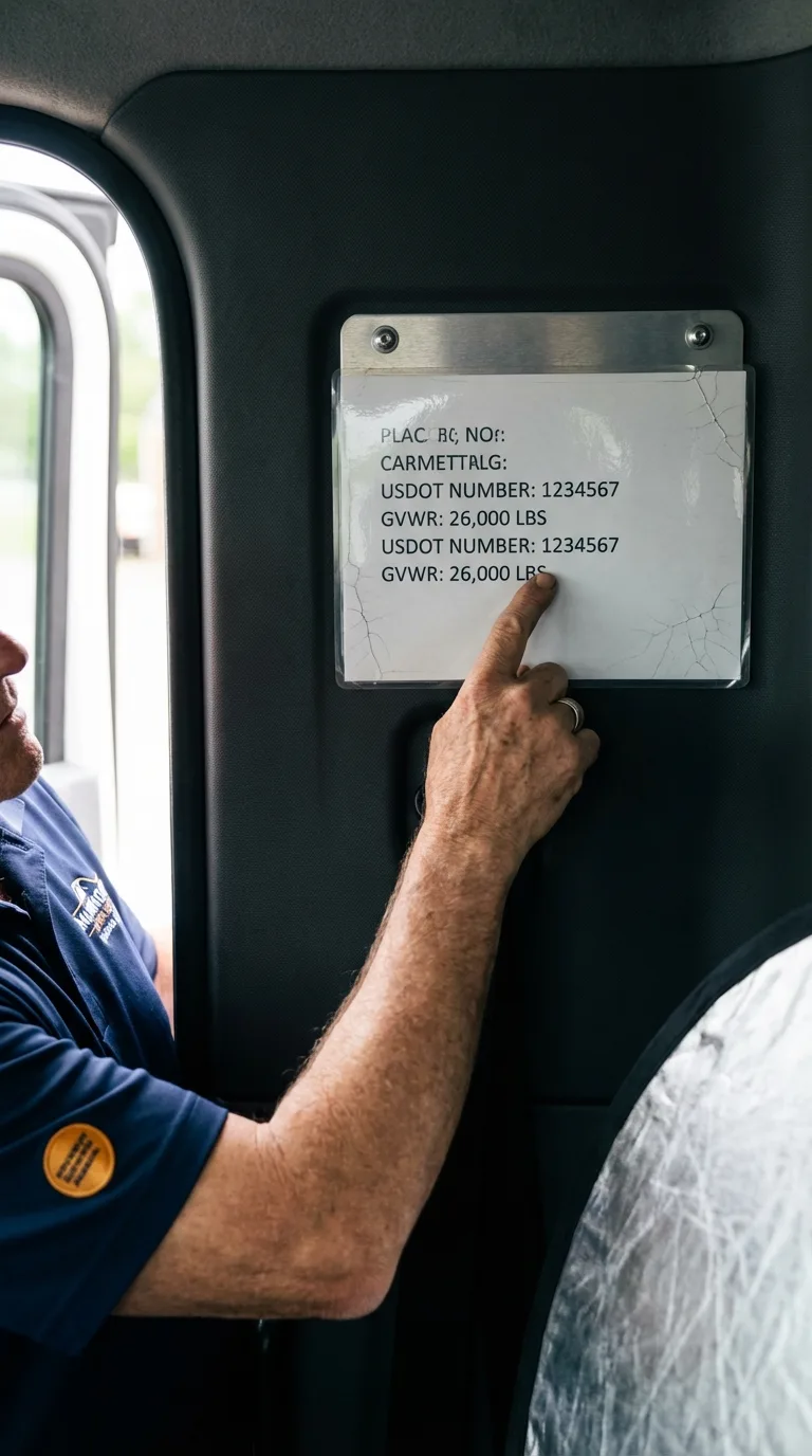 USDOT licensing placard verification in Chauncey